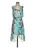 AUW 100% Polyester Floral Teal Casual Dress Size S - photo 1
