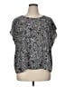 Torrid 100% Polyester Tropical Gray Black Short Sleeve Blouse Size 1X Plus (1) - photo 1