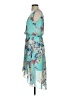 AUW 100% Polyester Floral Teal Casual Dress Size S - photo 5