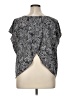 Torrid 100% Polyester Tropical Gray Black Short Sleeve Blouse Size 1X Plus (1) - photo 2