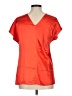 Helmut Lang 100% Viscose Red Short Sleeve Blouse Size 8 - photo 2