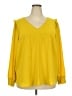 Ann Taylor LOFT 100% Polyester Yellow Long Sleeve Blouse Size 20 - photo 1