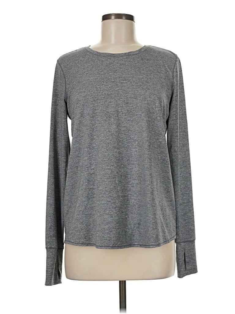 Pre-owned Athleta Long Sleeve T-shirt In Gray