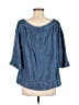 RD Style 100% Lyocell Blue 3/4 Sleeve Button-Down Shirt Size M - photo 2