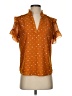Point Sur 100% Polyester Orange Short Sleeve Blouse Size XS - photo 1