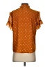 Point Sur 100% Polyester Orange Short Sleeve Blouse Size XS - photo 2