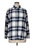 Gap 100% Cotton Plaid Blue Long Sleeve Button-Down Shirt Size XL - photo 1