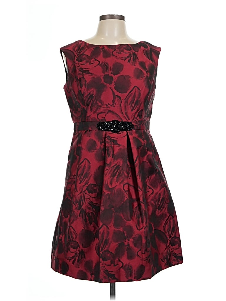 Pre-owned Jessica Howard Cocktail Dress In Burgundy