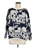 Everly Print Blue Pullover Sweater Size M - photo 1