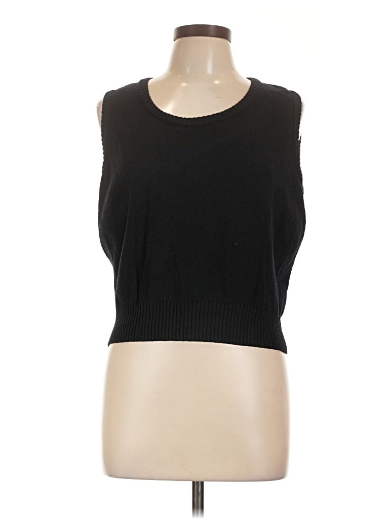 Pre-owned St John Sweater Vest In Black