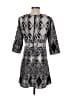 Needle Threads 100% Polyester Graphic Silver Gray Casual Dress Size M - photo 2