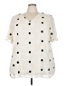 BLOOMCHIC 100% Polyester Polka Dots Ivory Short Sleeve Blouse Size 26 - photo 1
