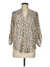 Lush 100% Polyester Animal Print Ivory 3/4 Sleeve Blouse Size M - photo 1