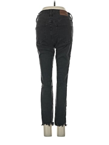 Madewell Petite 9" Mid-Rise Skinny Jeans in Berkeley Black: Button-Through Edition (view 2)