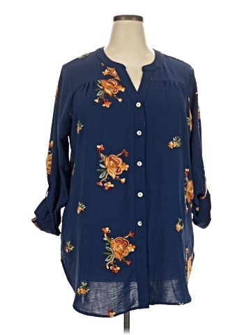 Fig and Flower 3/4 Sleeve Blouse (view 1)