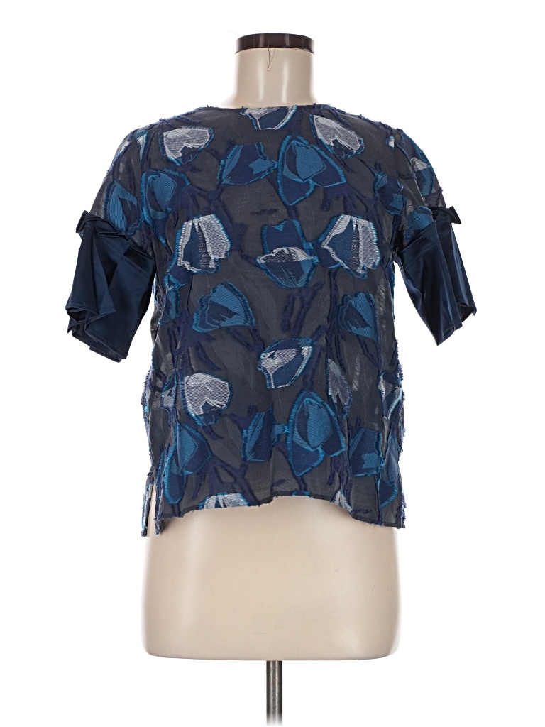 Pre-owned Assorted Brands Short Sleeve Blouse In Blue