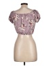 No Comment Purple Short Sleeve Blouse Size L - photo 2