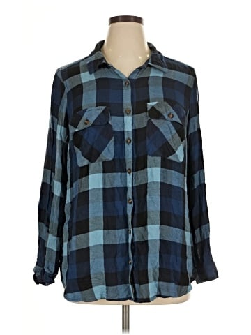Terra & Sky 3/4 Sleeve Button-Down Shirt (view 1)