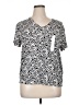 Nine West Animal Print Silver Short Sleeve T-Shirt Size XL - photo 1