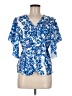 Shein Blue Short Sleeve Blouse Size 6 - photo 1
