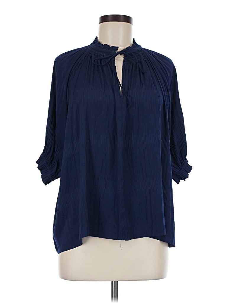 Pre-owned Current Air 3/4 Sleeve Blouse In Blue