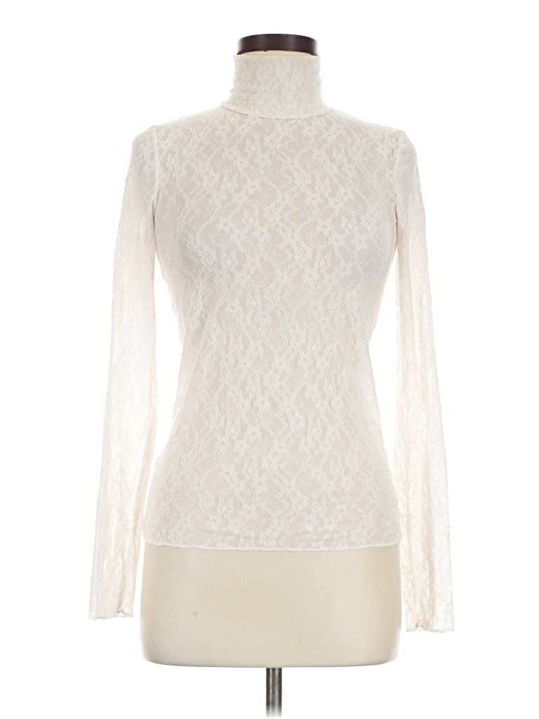 Pre-owned Wilfred Long Sleeve Turtleneck In Ivory
