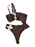 Unbranded Solid Brown Two Piece Swimsuit Size XL - photo 1