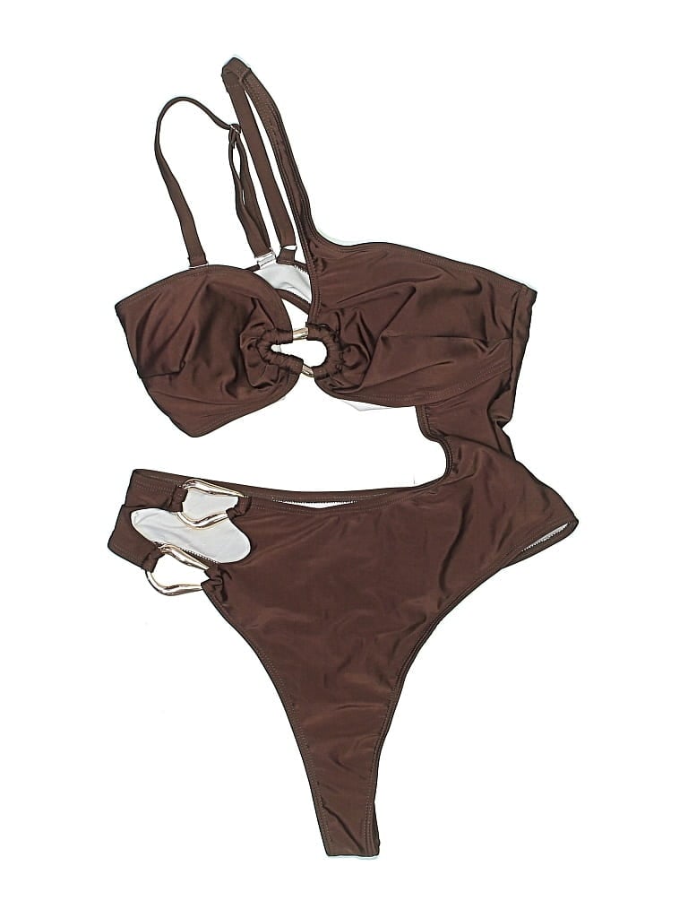 Pre-owned Unbranded Two Piece Swimsuit In Brown