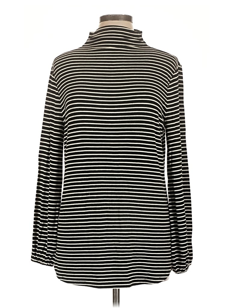 Pre-owned Ann Taylor Long Sleeve Turtleneck In Black