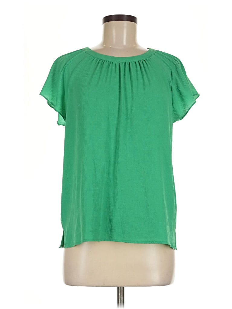 Pre-owned Cece Short Sleeve Blouse In Green