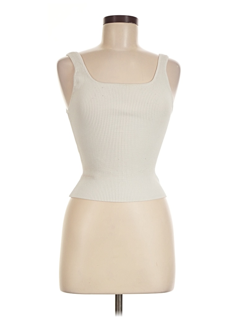 Pre-owned Babaton Sleeveless Top Ivory Sweetheart Neckline Tops