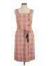 Ann Taylor Checkered-gingham Orange Casual Dress Size 8 (petite) - photo 1