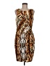Catherine Malandrino Animal Print Brown Cocktail Dress Size M - photo 1