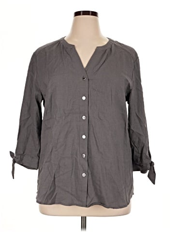 Anne Klein 3/4 Sleeve Button-Down Shirt (view 1)
