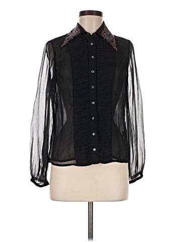 Catherine Malandrino Long Sleeve Silk Top (view 1)