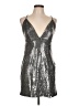 Blanc Metallic Silver Cocktail Dress Size L - photo 1