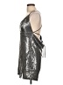 Blanc Metallic Silver Cocktail Dress Size L - photo 5