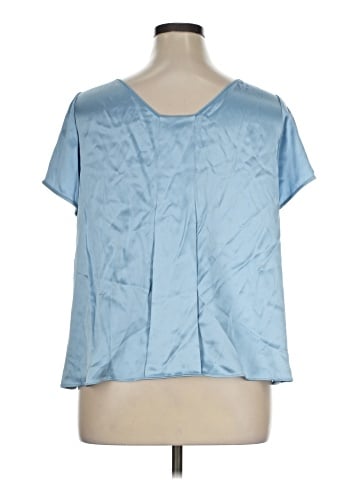 Lafayette 148 New York Short Sleeve Silk Top (view 2)