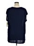 Sejour 100% Polyester Blue Short Sleeve Blouse Size 1X - photo 2