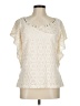 Ruby Rd. Ivory Short Sleeve Blouse Size M - photo 1