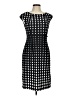 Connected Apparel Polka Dots Black Casual Dress Size 8 - photo 1
