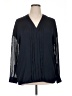 Vince. 100% Polyester Black Long Sleeve Blouse Size 14 - photo 1