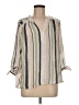 Assorted Brands Stripes Tan 3/4 Sleeve Blouse Size M (petite) - photo 1