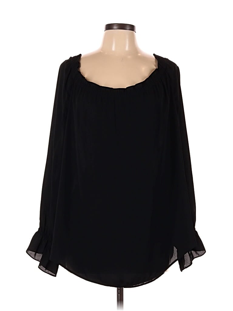 Pre-owned Talbots Long Sleeve Blouse In Black