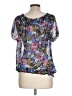 Cato 100% Polyester Blue Short Sleeve Blouse Size L - photo 2