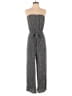 Simplee 100% Polyester Chevron-herringbone Gray Jumpsuit Size L - photo 1