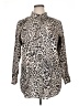 Chico's 100% Cotton Animal Print Brown Long Sleeve Blouse Size XL (3) - photo 1