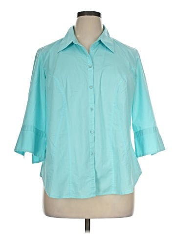 Lane Bryant 3/4 Sleeve Button-Down Shirt (view 1)