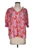 Rose + Olive 100% Polyester Orange Short Sleeve Blouse Size S - photo 1
