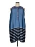 Ann Taylor LOFT 100% Polyester Stripes Blue Casual Dress Size XL - photo 1